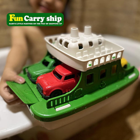 OKGIUGN 4 4 Swimming Set Ferry Boat with Car and Wind Up Bath Toys, Kids Bath Toy Floating Vehicle Whales Submarines