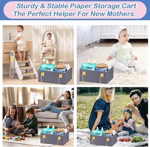 TUDALLK Organize-3 Diaper2In1 Baby Diaper Caddy Tier RollingDiaper Cart Newborn essentials Caddy With Dividers
