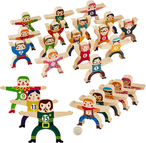 Wooden Stacking Toys, 16Pcs Balancing Building Blocks Game for 3-6 Years Old Kids, Circus Hercules Acrobatic Troupe Toy
