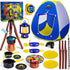 FUN LITTLE TOYS Kids Play Tent with Camping Toys, Toddler Tent with Battery Lantern, Kids Pop Up Tent Indoor Outdoor