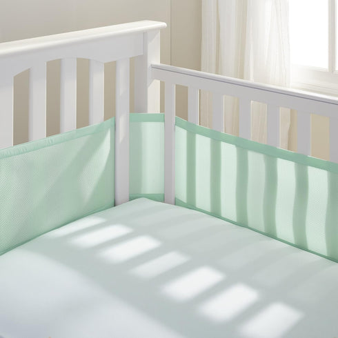 BreathableBaby Breathable Mesh Liner for Full-Size Cribs, Classic 3mm Mesh, Mint Green (Size 4FS)