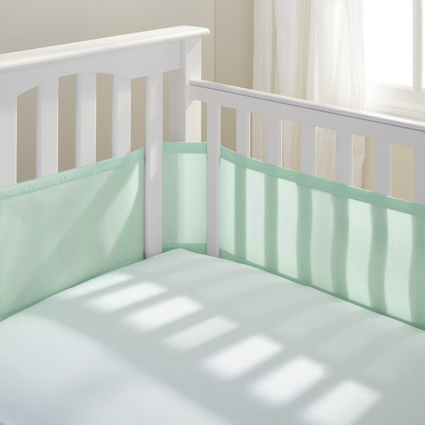 BreathableBaby Breathable Mesh Liner for Full-Size Cribs, Classic 3mm Mesh, Mint Green (Size 4FS)