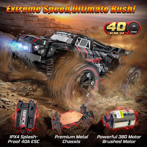 WIAORCHI 1:16 40KPH, 4WD 2.4Ghz 2 Scale All Terrain Fast RC Cars for Adults Electric Off-Road Remote Control Monster