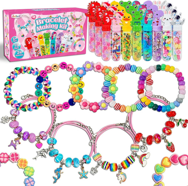 leitait 24 Pack Bracelet Wands,Charm Bracelet Jewelry Making Kit,Arts Crafts for Kids,Unicorn