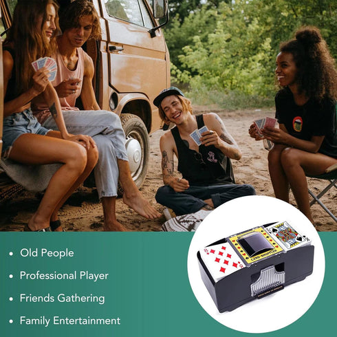 Automatic Card Shuffler - Battery Operated Electric Casino Card Dealer for Home Games
