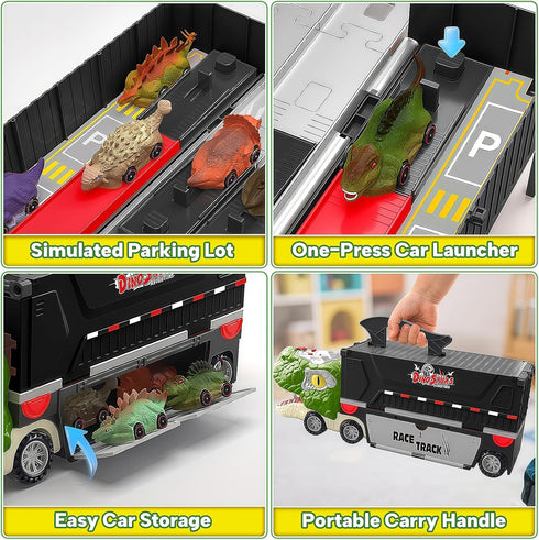 3-5, 8 3 4 5+ Gloween Dinosaur Toys for Kids Dinosaur Truck with Small Dinosaur Cars, Birthday Gifts Toys for Year Old