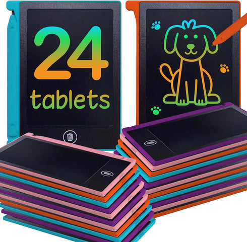 Mini LCD Writing Tablet for Kids | 24 Pack 4.5 Inch Mini Drawing Board | Fun Educational Gift for Sketching and Doodling