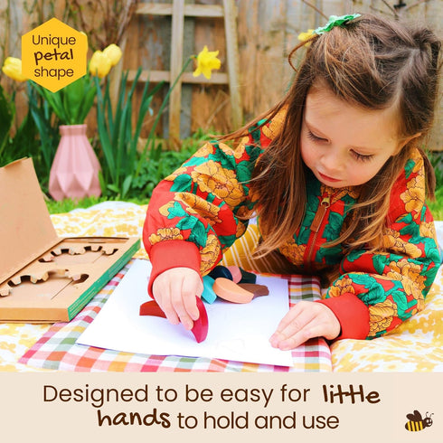 (12 Pack) 1+, 3-6 Honeysticks Flower Shaped Beeswax Crayons - Non Toxic Crayons Made with Pure Beeswax, Chunky Petal