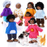 10 Pcs Wooden Dollhouse Family Set, 8 Mini People Figures & 2 Pets, Pretend Play Figures Accessories for Dollhouse
