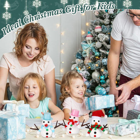 9 Pack Snowman Craft Kit for Kids: Christmas Snowman DIY Decorating Kit for Home Party
