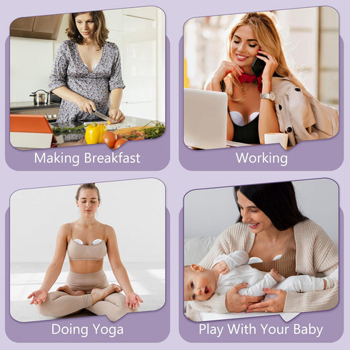 3 Modes/9 25/21/17mm Insert,2 Count Hands Free Breast Pump:Wearable Breast Pump Portable with Levels/LED Display - Low