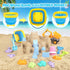 FHOZGECY 2 1 4-8 Beach Toys, Sand Toys for Kids Boys and Girls with in Construction Vehicles, Collapsible Bucket, Sand