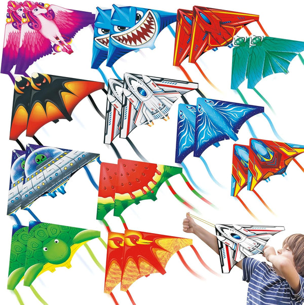 Mini Kites for Kids Ages 4-12 - Finger Launcher Kites Easy to Fly for Outdoor Toys, Birthday Party Favors for Boys Girls