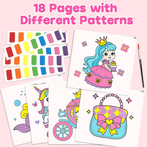 Sets 3-5 4-8 ZIZZ Paint with Water Coloring Books for Toddlers, Princess Watercolor Painting for Kids Ages Years Old