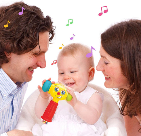 Toy Hammer with Lights, Learning Mode, Music Mode, Plays 6 Kids' Songs, Counts 1-10 for Ages 12 Months+