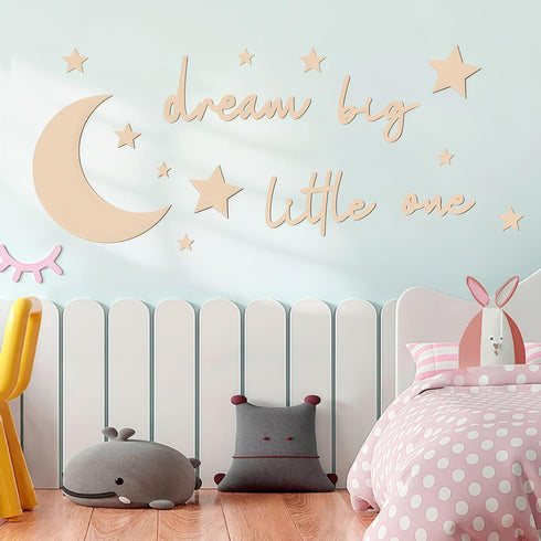 XWLB 15 Set Pcs Nursery Wall Art, Moon and Stars Boho Decor for Neutral Baby Room, Wood Sign for Farmhouse Boys Girls