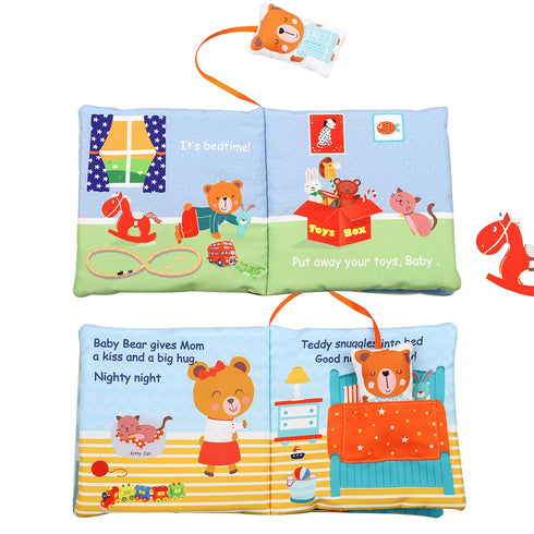 Touch and Feel Elephant Crinkle Book - Baby Toy with Rattle and Teether
