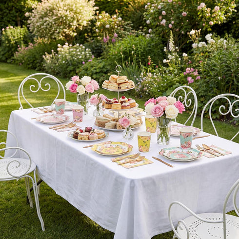 350 Summer Set Set 50 Ziliny Pcs Tea Party Supplies Spring Tableware Disposable Plates Napkins Paper Cups Plastic