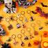 Kigeli 60 Pcs Halloween Keychain Bulk - Ghost, Bat, Cat, Pumpkin, Skeletons - Party Favors for Kids & Adults