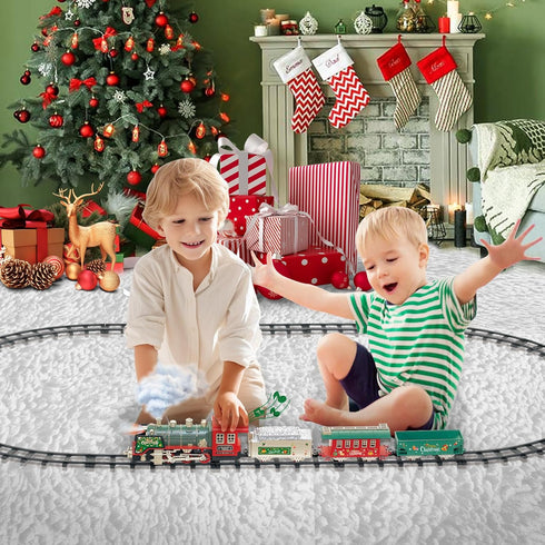 Set 3-8 JQ JUQU Remote Control Electric Train with Real Steam, Lights & Sound, Toy Train for Kids Ages with Complete