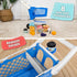 2+ Let's Go Shopping Pretend Scan & Sort Shopping Cart, Sturdy Plastic, Includes Pretend Food, Blue Shopping Cart