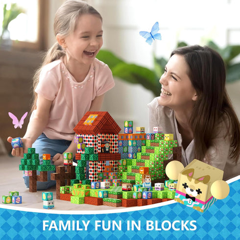 100PCS 3+ Set, Kids1inch GobiDex Magnetic Blocks Building Toys for Years Old Girls Boys, Game-Based Build MagWonder