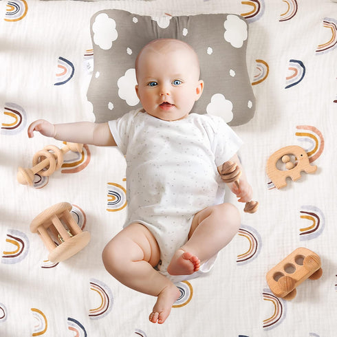 Organic Wooden Baby Rattle Toy - Montessori Rattle Roller, Waldorf Inspired Grasping Toddler Toys