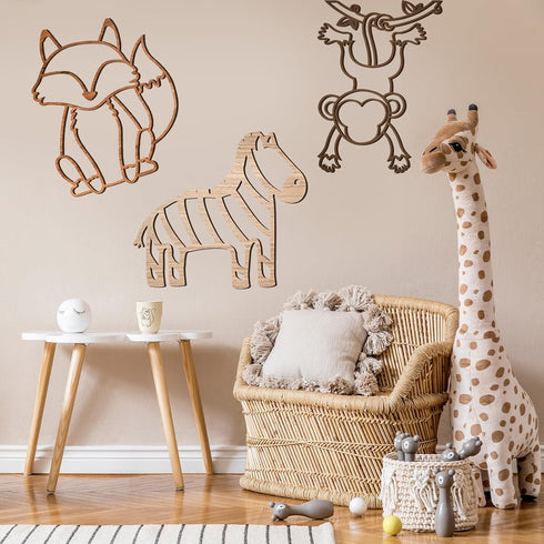 9 Soaoo Pcs Jungle Animal Woodland Decor Safari Nursery Wall Art Animal Theme Wall Decor Jungle Theme Nursery Decor