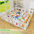Mfmiudole 50"50" Baby Gyms Playmats for Playpen, Safari Zoo Alphabet Play Mat Waterproof ABC Learning Mat Jungle Themed