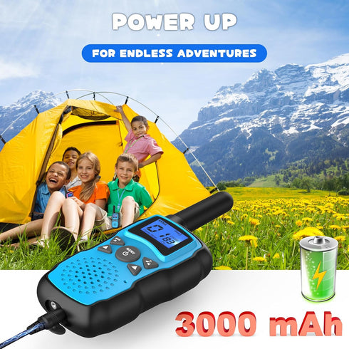 Wishouse Rechargeable Walkie Talkies for Kids - Long Range with USB Charger - Outdoor Camping Games with Flashlight