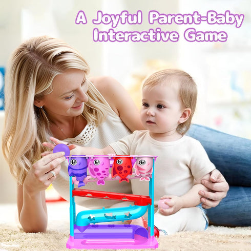 1, 2 9-18 Ball Drop Toy for Years Old Boys & Girls, Interactive Toddler toy with Lights, Music & Water Spray