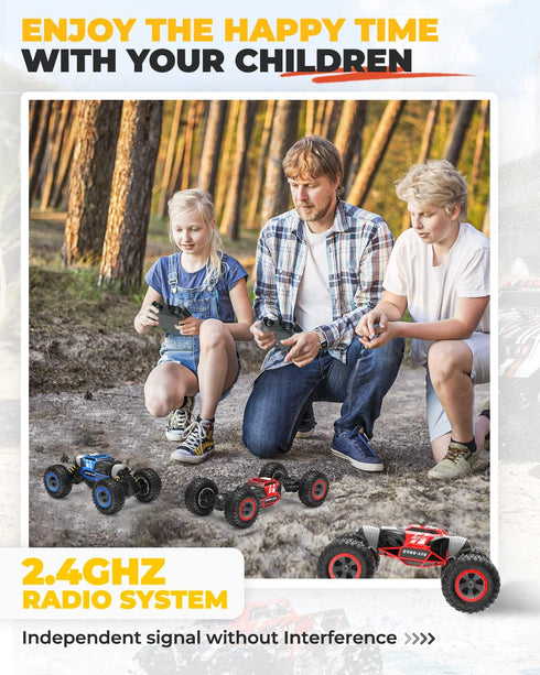 BEZGAR 1:14 Scale 4WD RC Crawler Truck, 15 Km/h All Terrain Electric Toy Car with Rechargeable Battery for Kids