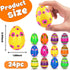 NAWITDA 24 Pack 2.4 Inch Plastic Printed Easter Eggs, Empty Fillable Eggs Bulk for Easter Egg Hunt, Easter Basket
