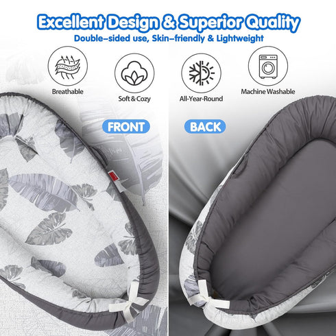 BUTOA Tummy Baby Lounger - Breathable & Soft Baby Nest, Portable and Lightweight Time Lounger for Home and Travel