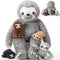 Kasyat 5 Pcs Sloth Plush Toy Set 13 Inch Mommy Sloth Stuffed