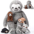 Kasyat 5 Pcs Sloth Plush Toy Set 13 Inch Mommy Sloth Stuffed