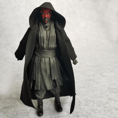 1:12 Scale Fabric Cape Robe Coat with Hat for 6" Bandai SHF Figma Body Doll Action Figure (Black)