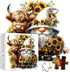 PICKFORU 1000 Highland Cow Gnome Puzzles for Adults Pieces, Nature Sunflower and Cow Puzzles, Animal Plant Floral