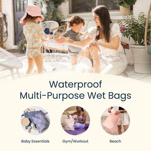 1-Pack Tiny Twinkle Mess Proof Wet Bags | Reusable Waterproof Wet Bags for Swimsuits | Baby Clothes | Travel & Diaper