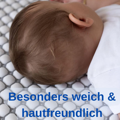 70x140 cm 3D Cooling Baby Crib Mattress Protector Oeko-TEX Certified, Breathable Knit, Ultra Soft, Washable, Elastic