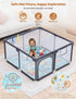 47"x47" 6-12 Dripex Baby Playpen with Mat Small Play Yard for Babies Months, Breathable Mesh & Waterproof Non-Slip Pad