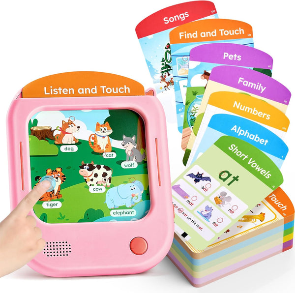 JoyCat Kids Learning Tablet, 156 Pages Tap-to-Read Flash Cards with 20 Interactive