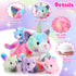 5 Set 16 Inch Mommy 4 Set Pieces Caticorn Plush Toy Cat Unicorn Stuffed Animal with Cute Plush Baby Kittens Pastel