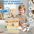 2-in-1 Set 1 2 3 Wooden Car Ramp Race Track Pound Ball Toddler Toy Ball Drop Baby Toy Gift for Year Old Boys Girls