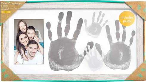 Kate & Milo DIY Family Photo Frame and Paint Kit – Rustic Farmhouse Craft Keepsake for Parents, Gray