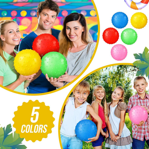 Jerify Knobby Balls 7 Inch Spiky Bounce Ball Toy, Large Bouncy Balls Bulk, Soft Massage Stress Plastic Balls for Party