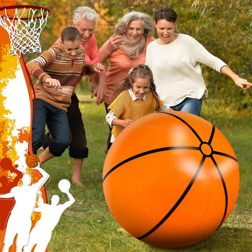 Meooeck 27 Inch Large Inflatable Basketball Beach Balls for Pool Summer Outdoor Activity Games and Birthday Party