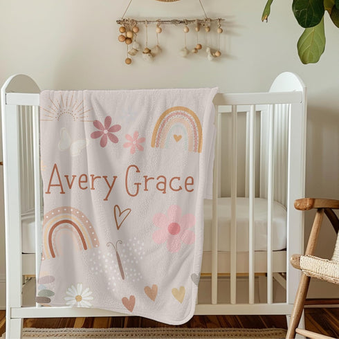 Laila and Lainey Personalized Baby Blanket, Custom Receiving Blanket with Name, Customized Baby Name Blanket for Baby