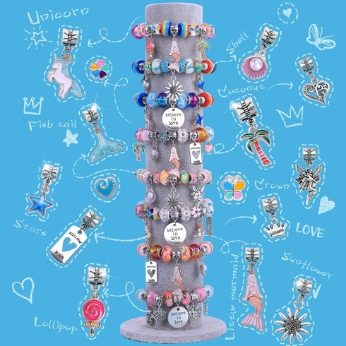 AIPRIDY Charm Bracelet Making Kit,Unicorn Mermaid Crafts Gifts Set Can Inspires Imagination and Creativity,Jewelry Making Kit Perfect Gifts for Girls 5-12 Years Old(72 Pieces Mermaid Aqua) by AIPRIDY