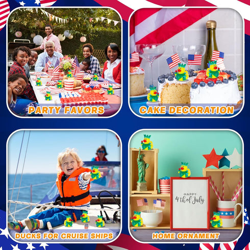 12 Ducks,4th Pcs Patriotic Rubber Ducks,Statue of Liberty of July Ducks for Party Favors Baby Bath Toys Kids Classroom